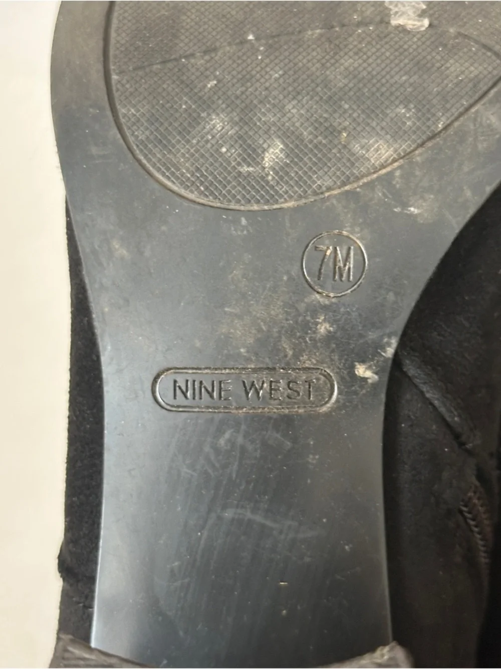 Nine West Women's Black Suede Velvet Over the Knee Block Heel Boots Size 7
